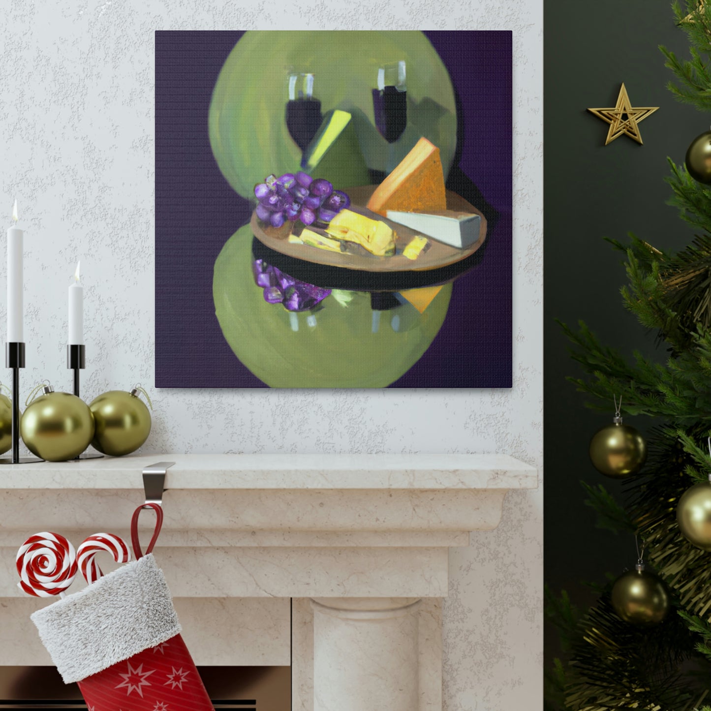 Grapes and Cheese Feast - Canvas