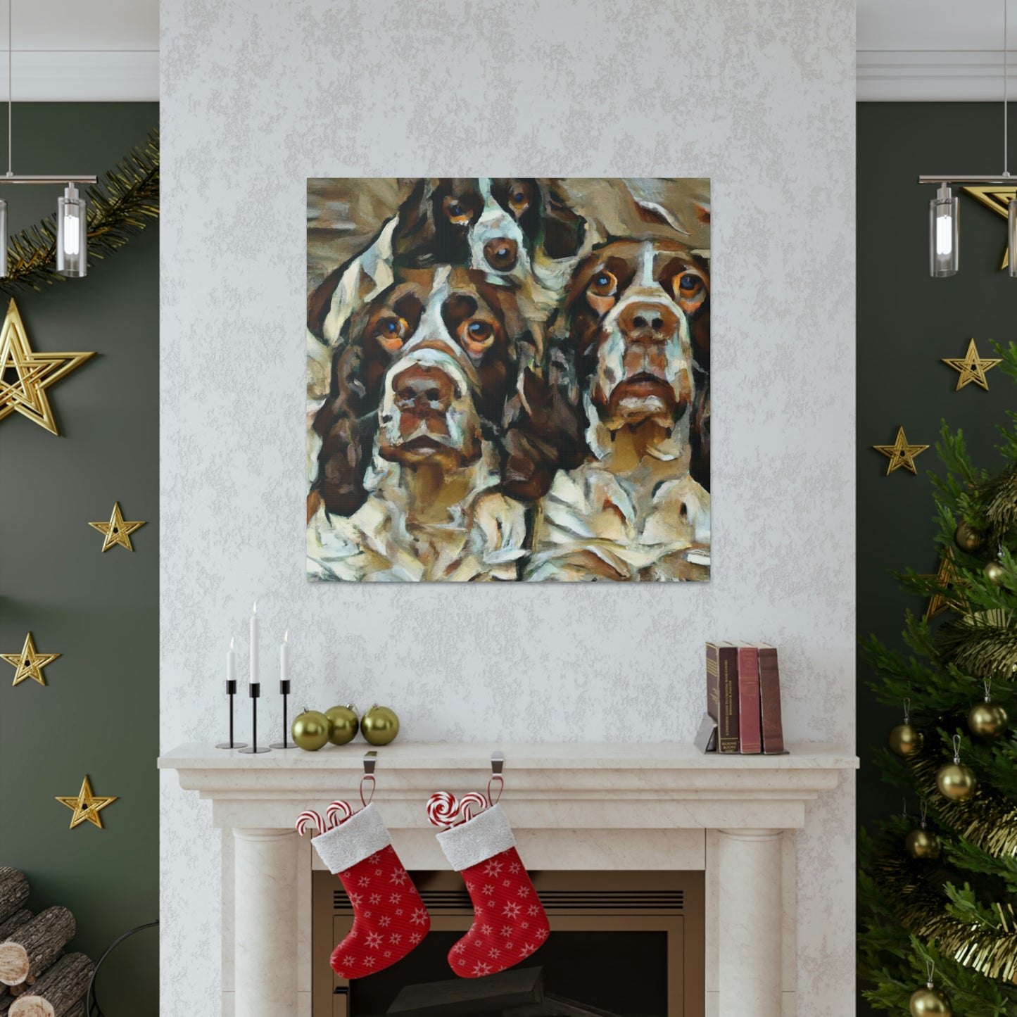 English Springer Watching - Canvas