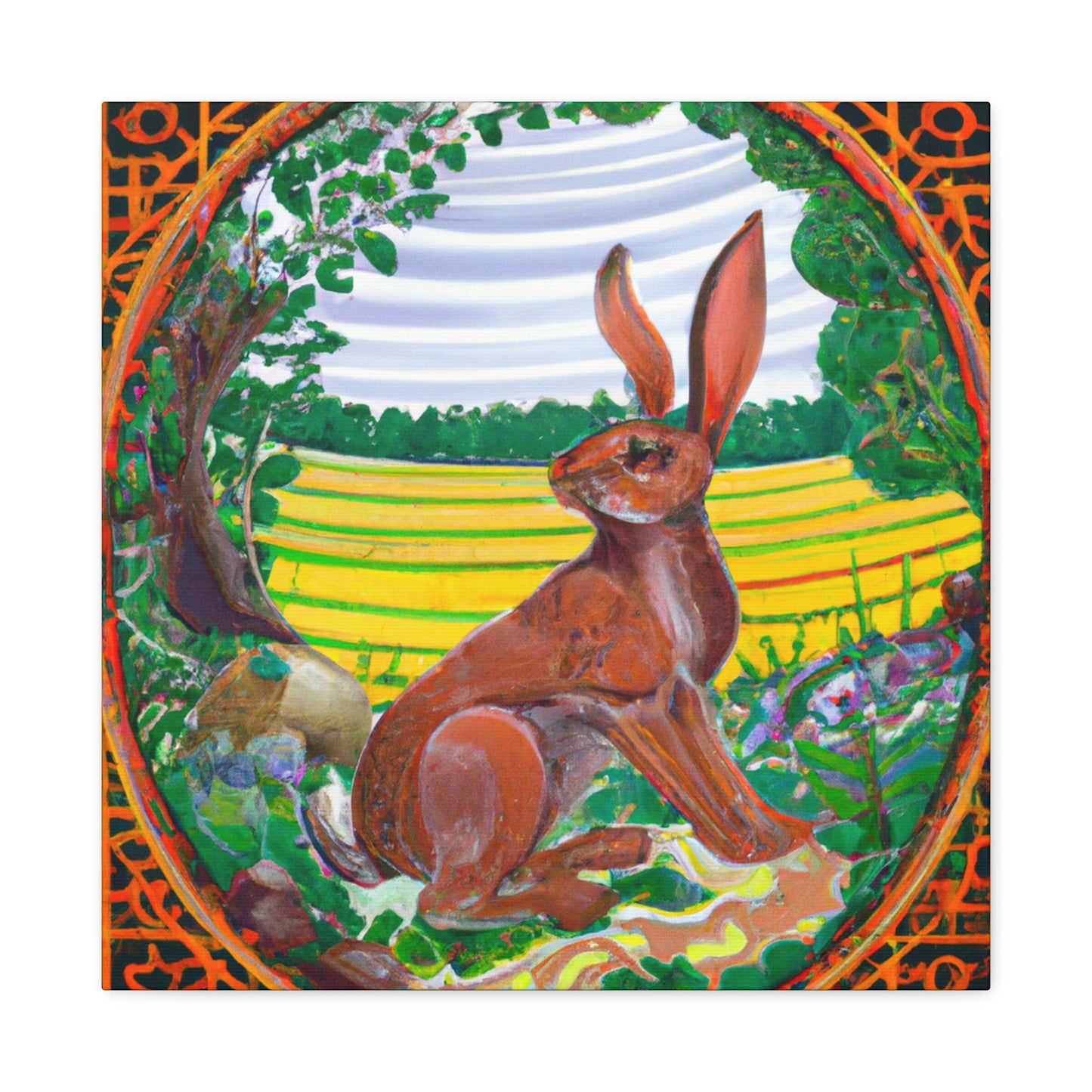 Rabbit in Art Nouveau - Canvas