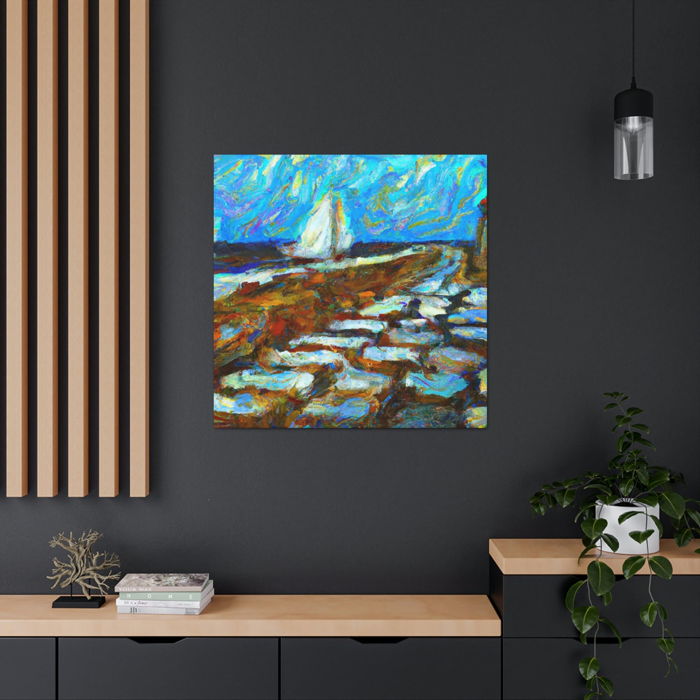 Seawall on the Shore - Canvas