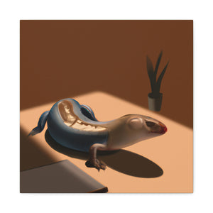 "Blue-Tongued Skink Zen" - Canvas