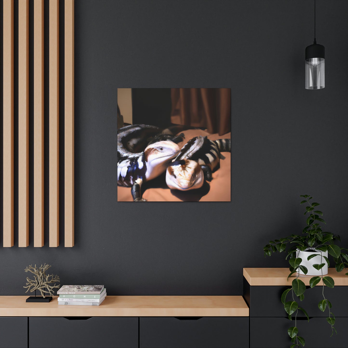 Blue-Tongued Skink Portrait - Canvas