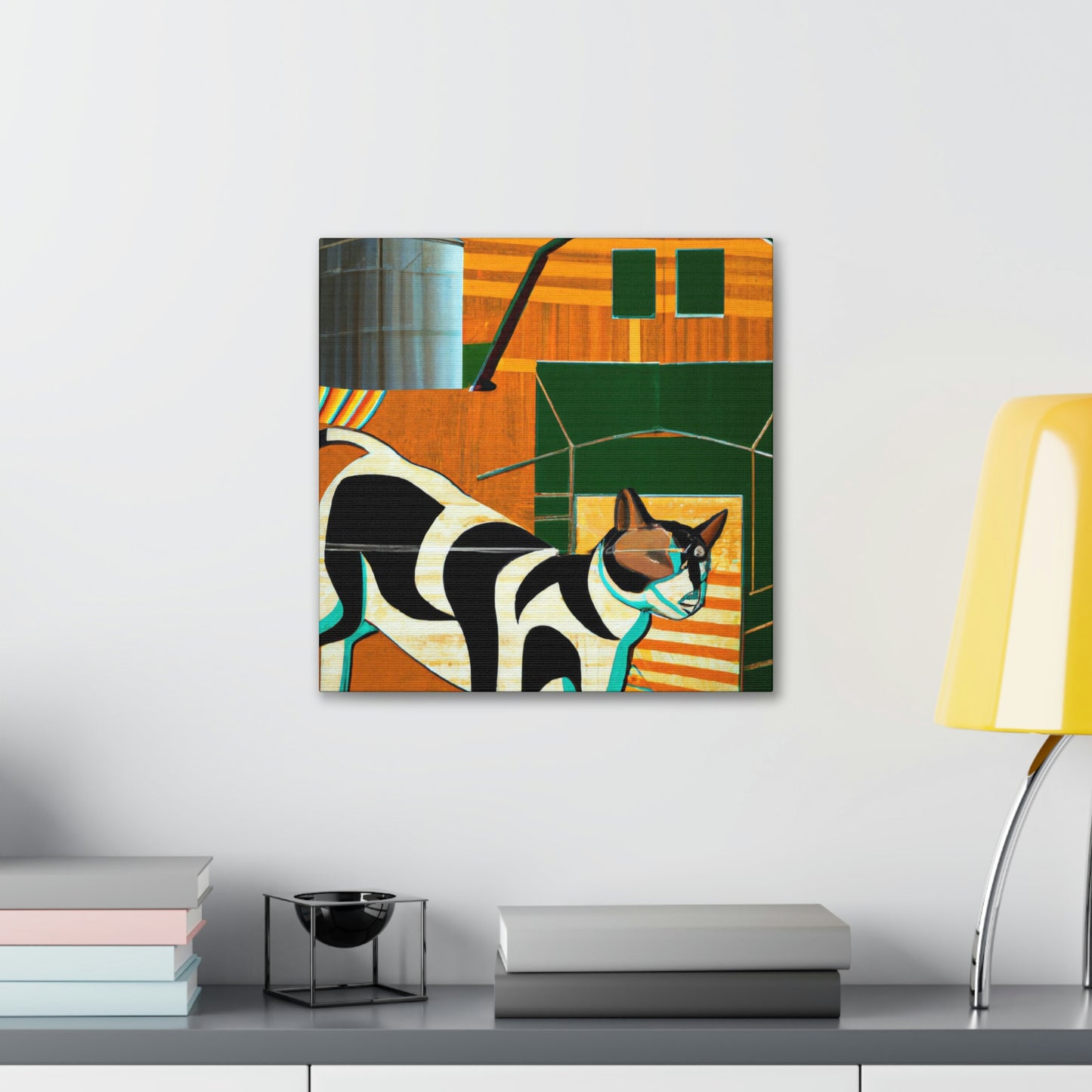 "Barn Cat Art Deco" - Canvas