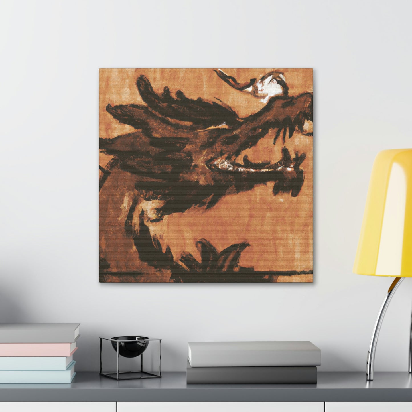 "Dragon In Cloudscape" - Canvas