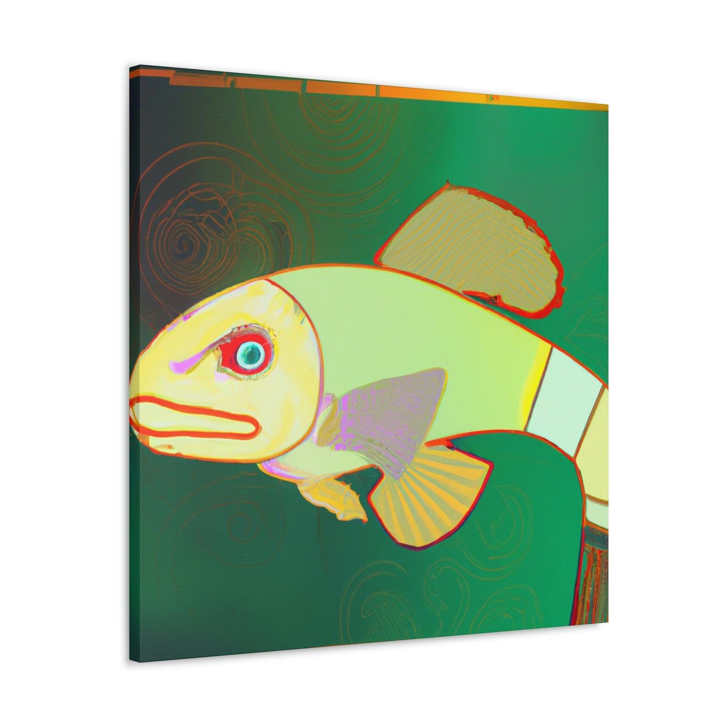 "Glittering Art Deco Killifish" - Canvas