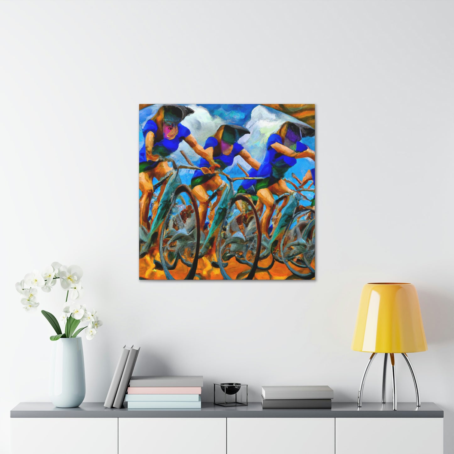 Biking Through Dreamscape - Canvas