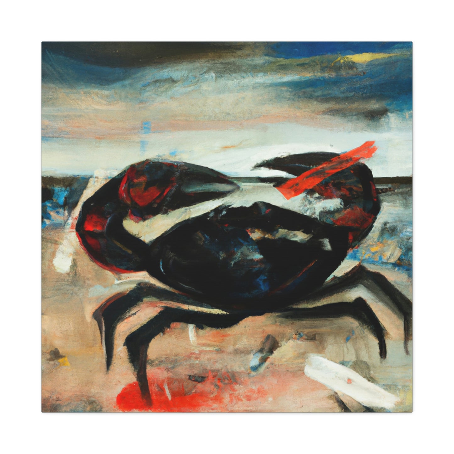 Crab on Abstract Canvas - Canvas