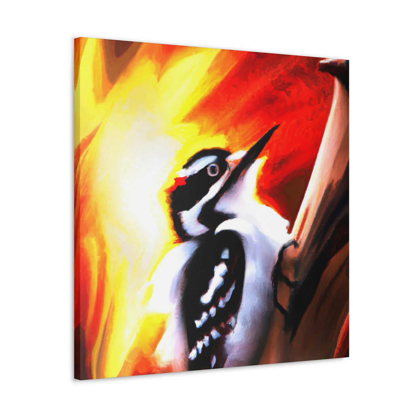 "Downy Woodpecker Soujourn" - Canvas