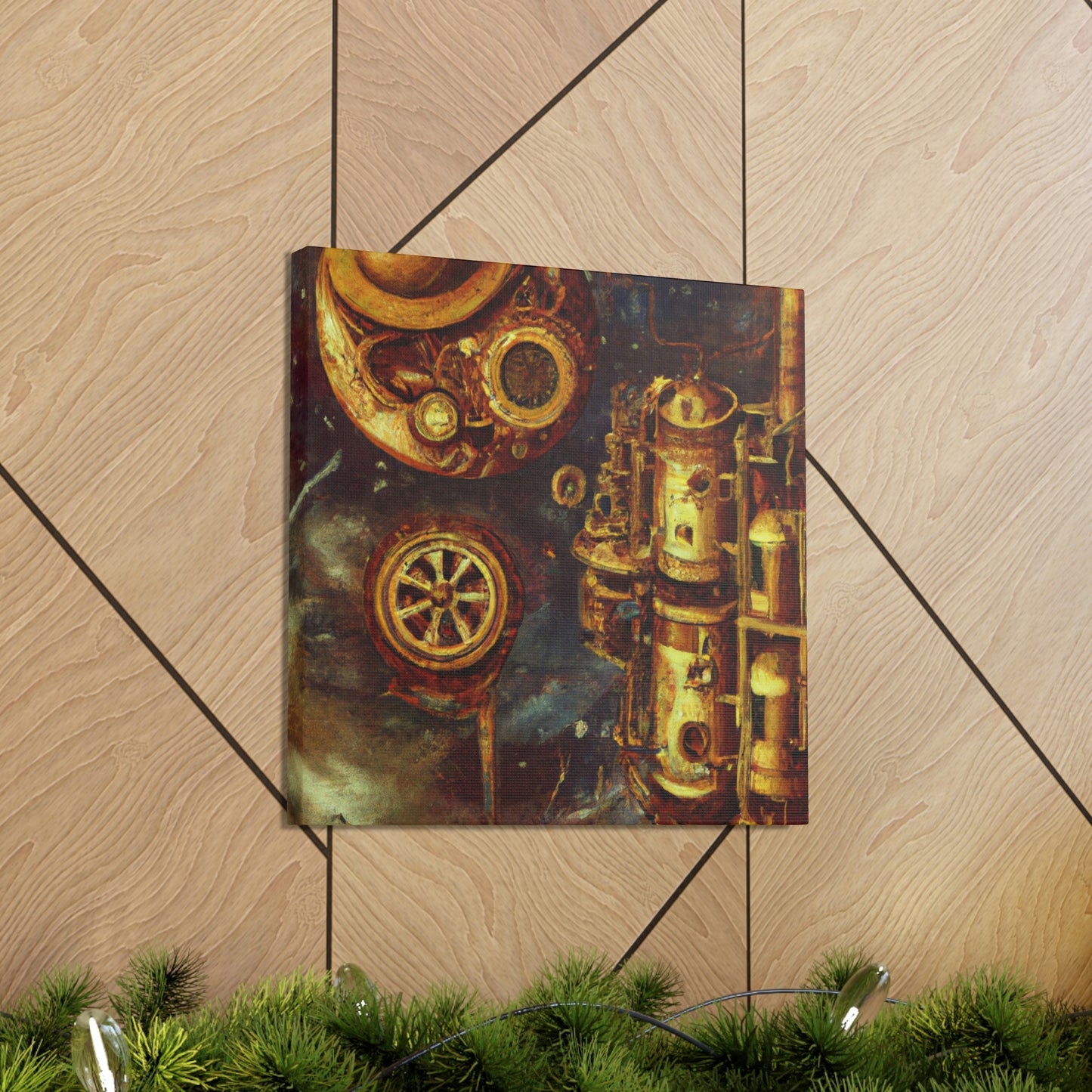 "Steampunk Space Station Dreams" - Canvas