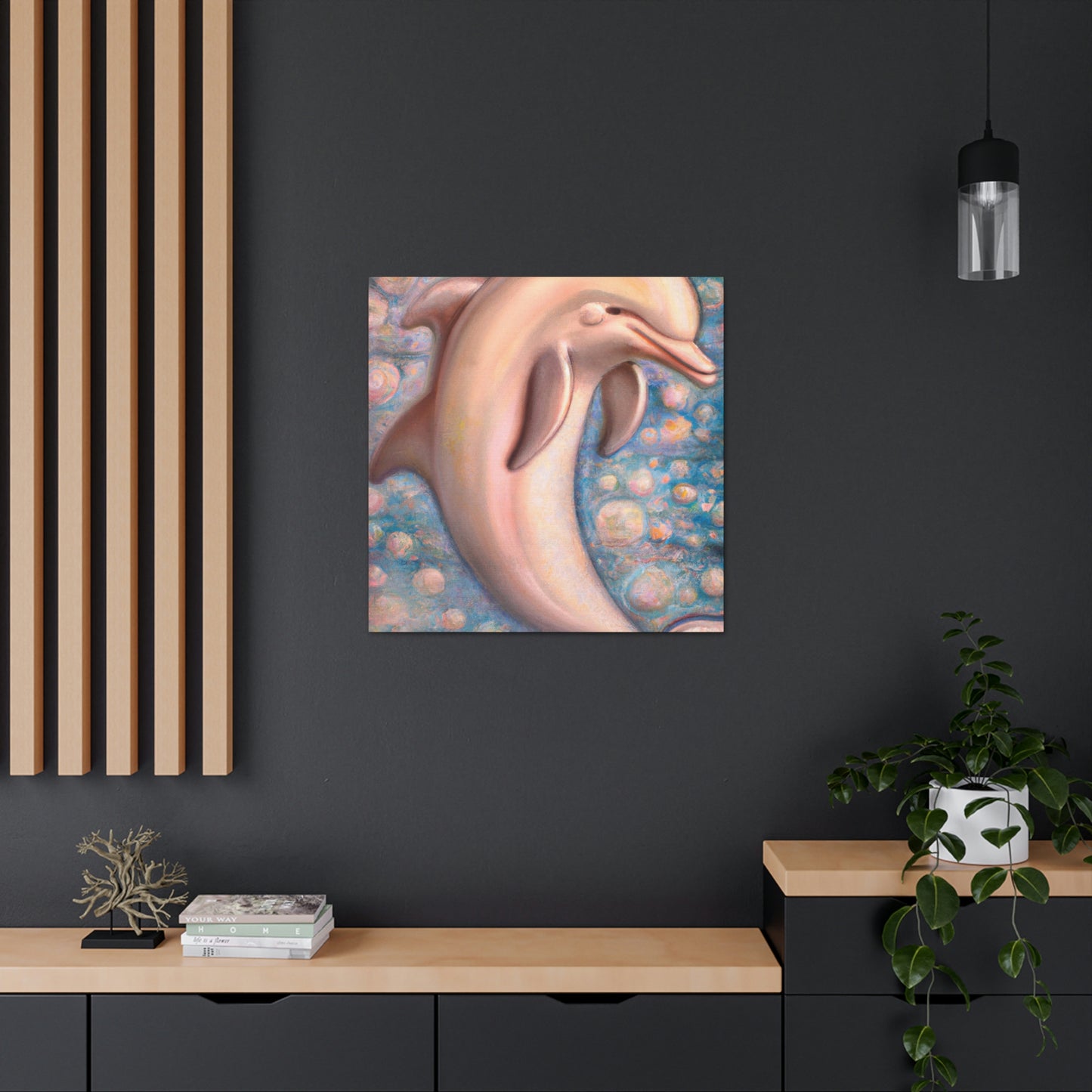 "Dolphin Dance Deco" - Canvas