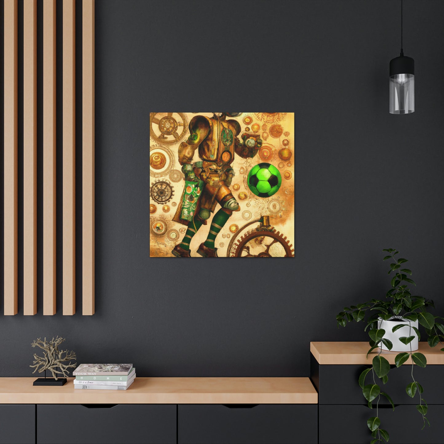 Soccer in Steampunk Age - Canvas