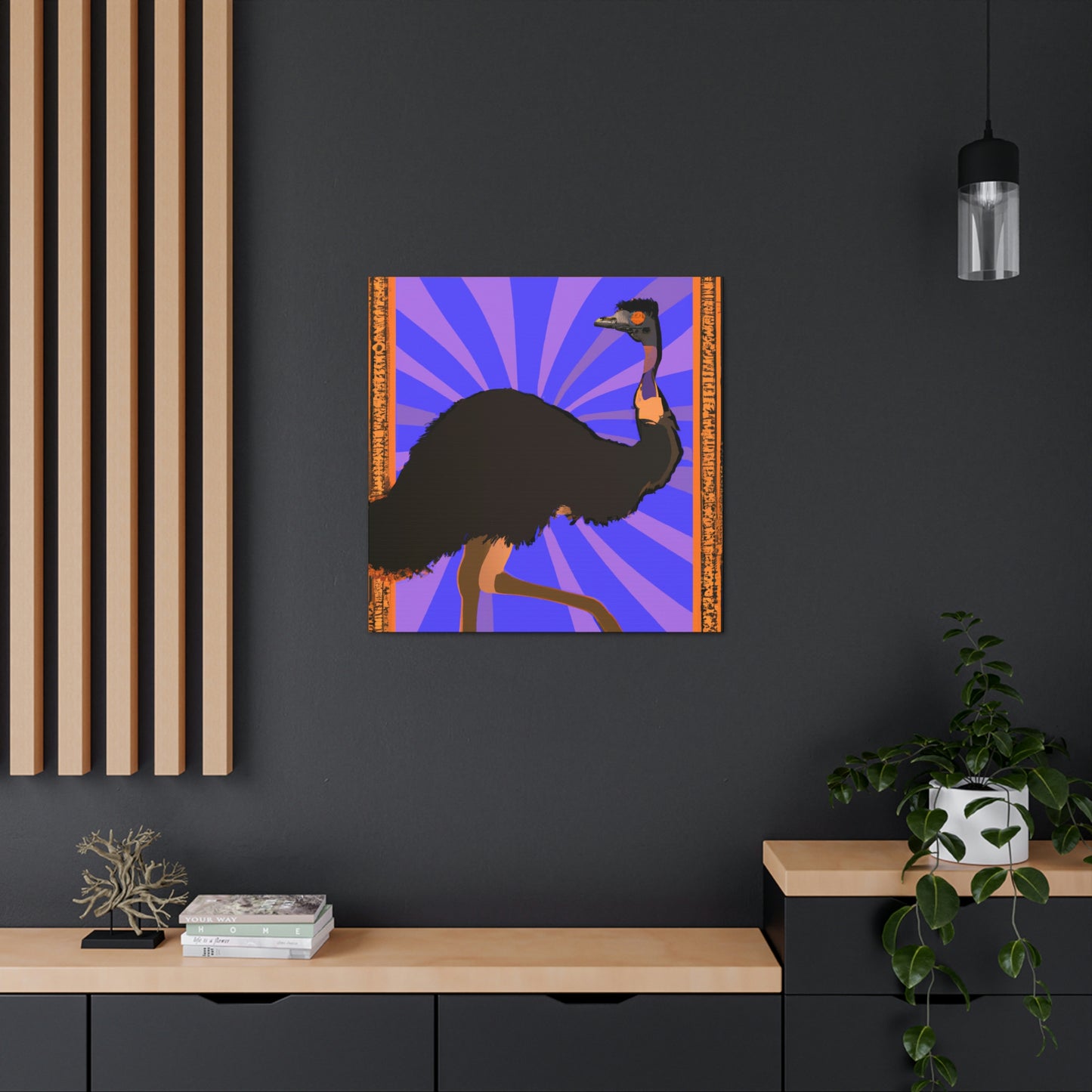 "Emu in Artful Flight" - Canvas