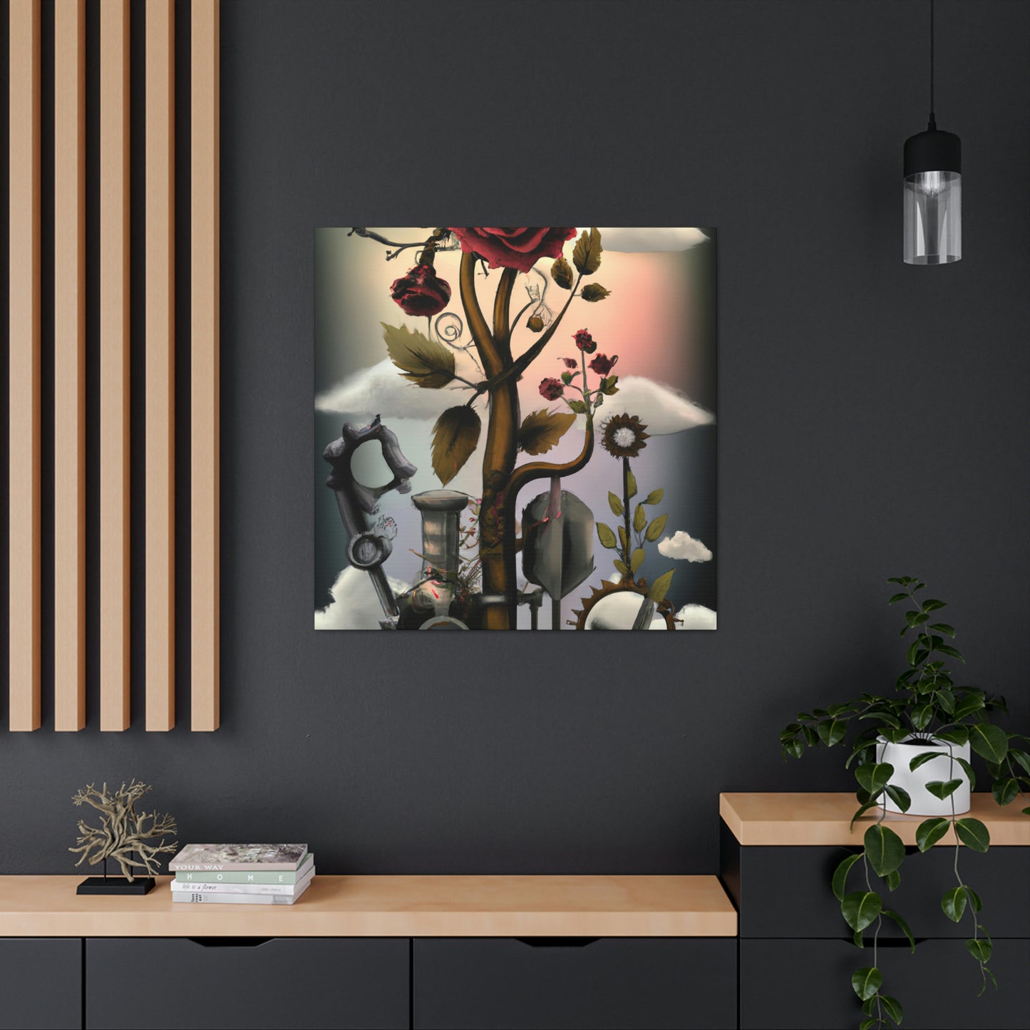 Rose and Brass Blooms - Canvas