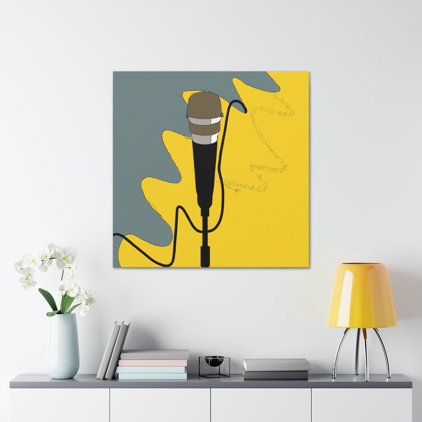 "Microphone Minimalism". - Canvas