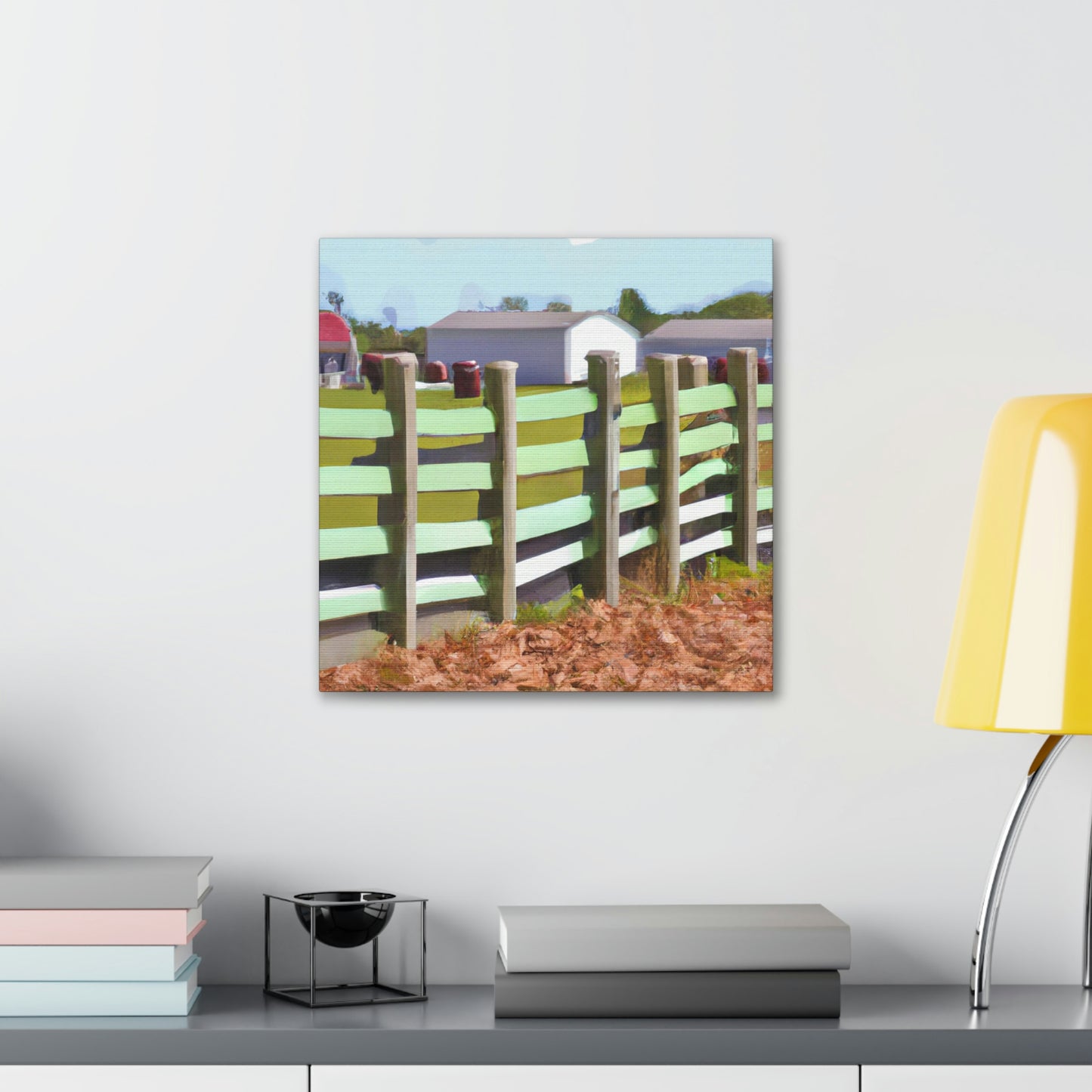 "Barnyard Fence Bouquet" - Canvas