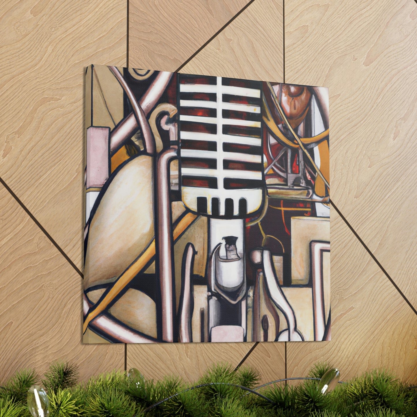 "Microphone in Moonlight" - Canvas