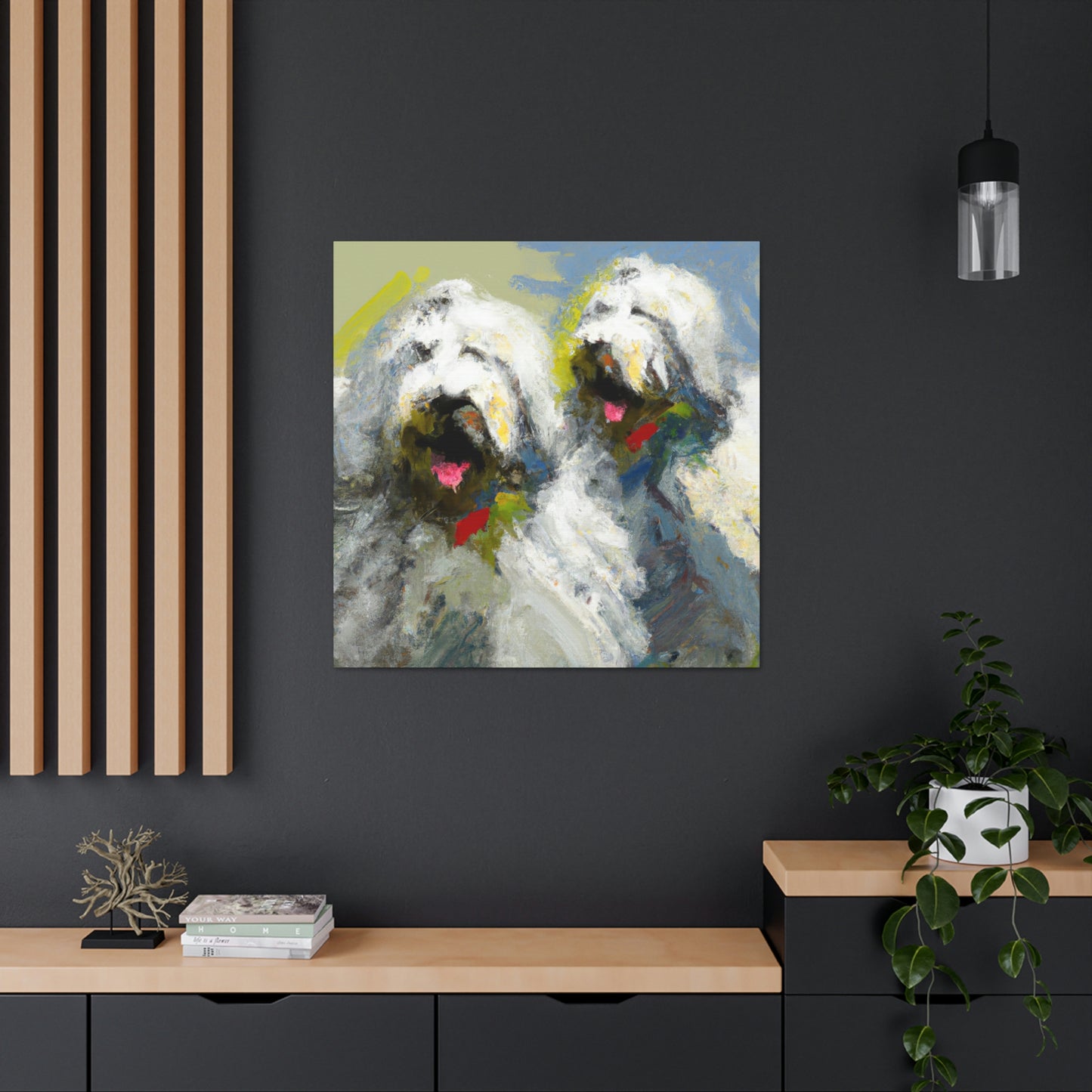 "Old English Sheepdog Dream" - Canvas