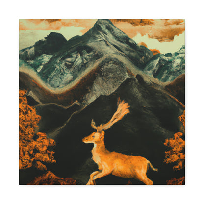 Deer in a Garden - Canvas