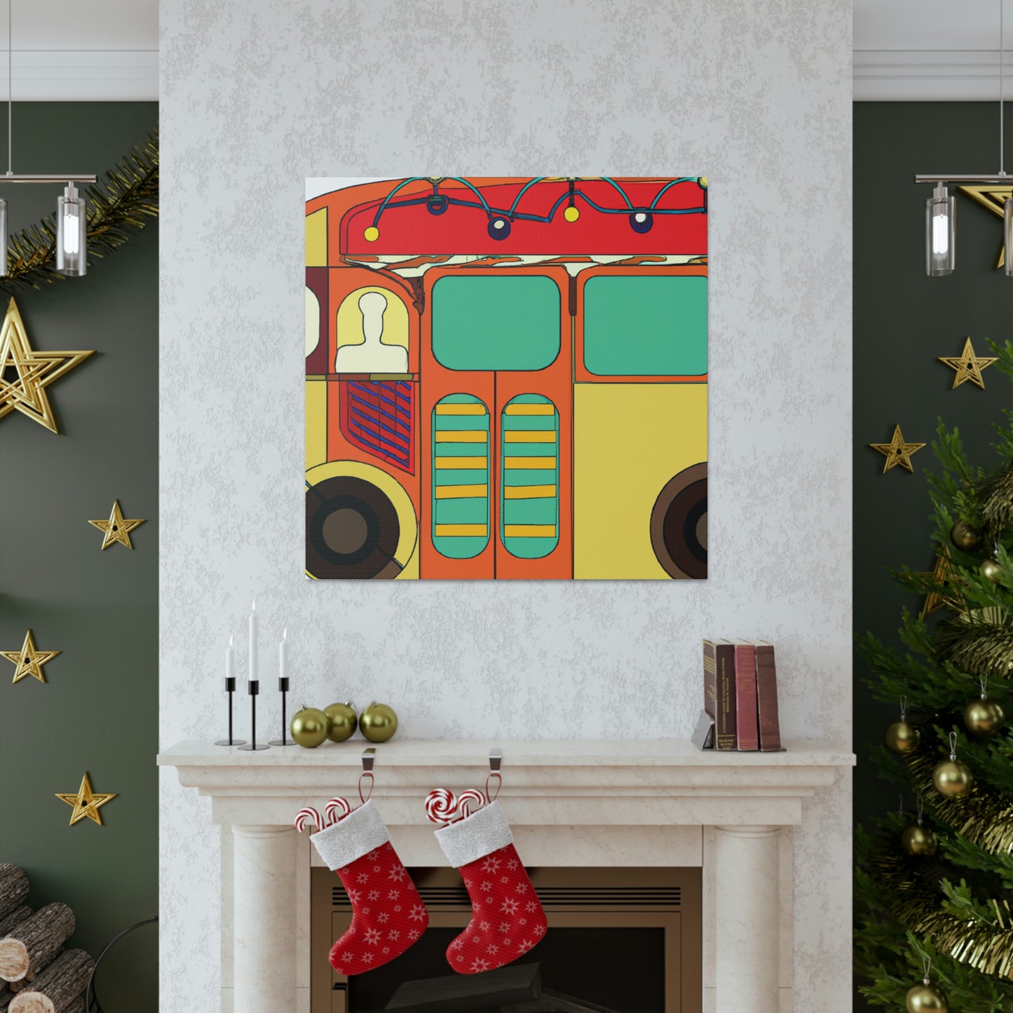 "Bus In Art Deco" - Canvas