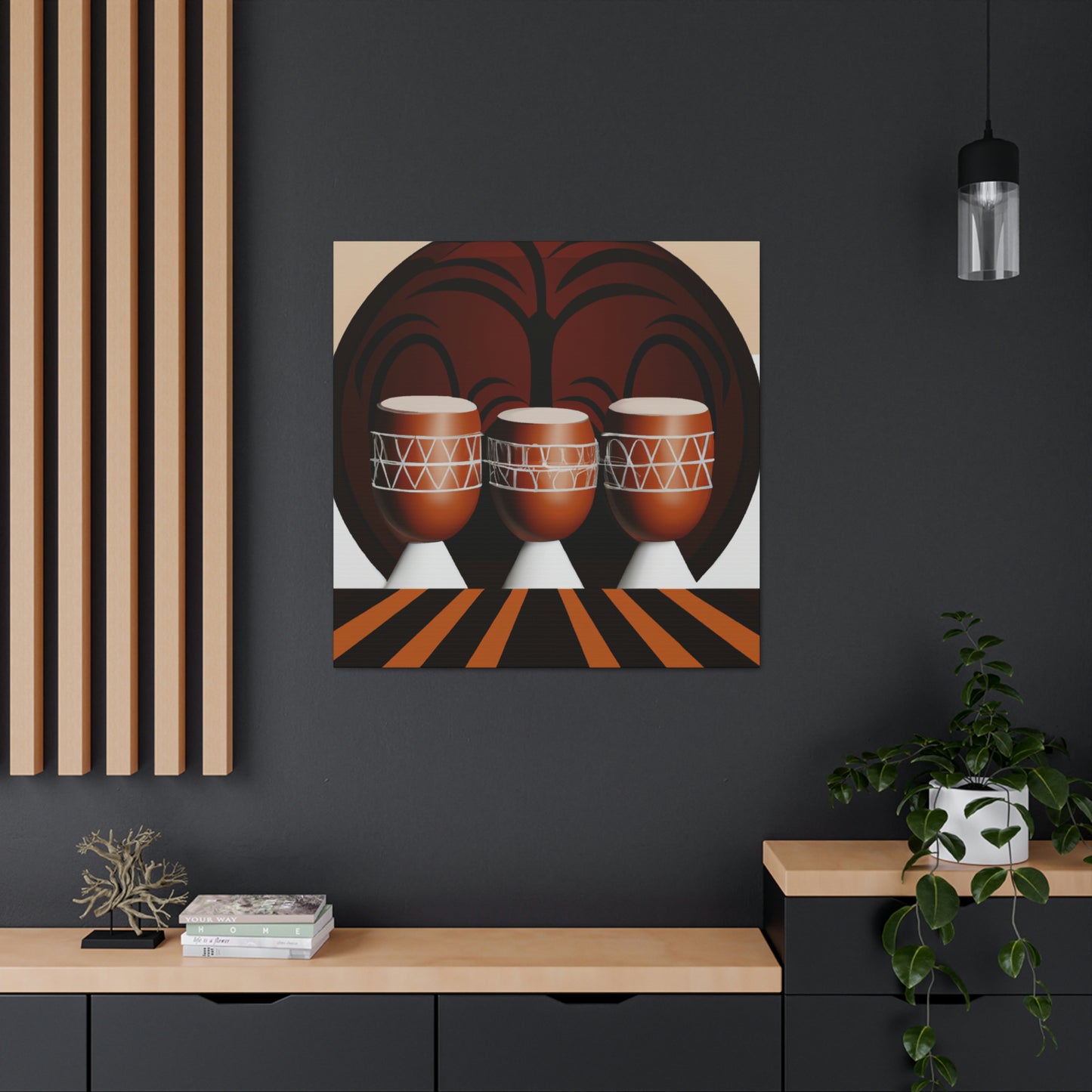 "Lively Deco Bongos" - Canvas