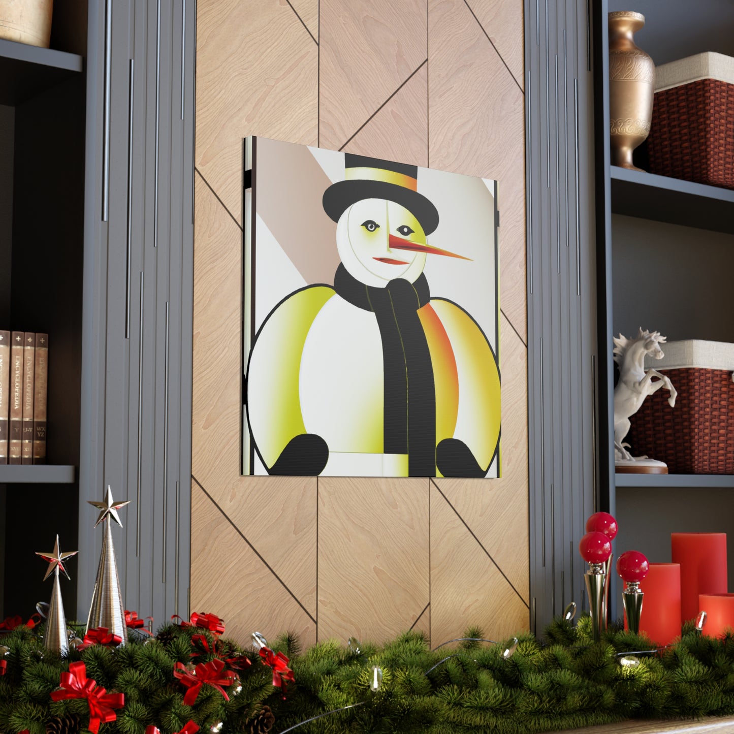 "Frosty Snowman Deco" - Canvas