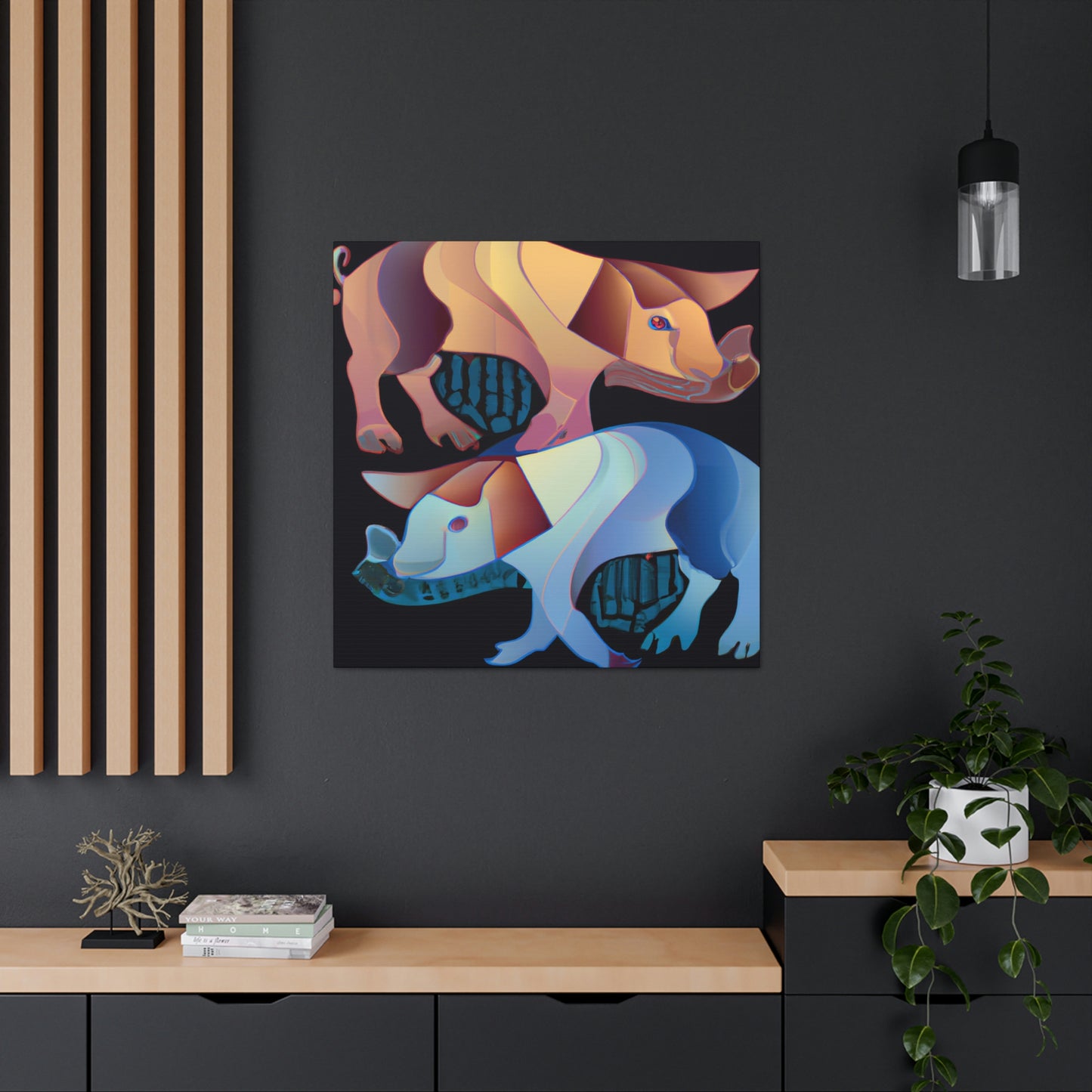 Pigs in Art Deco - Canvas