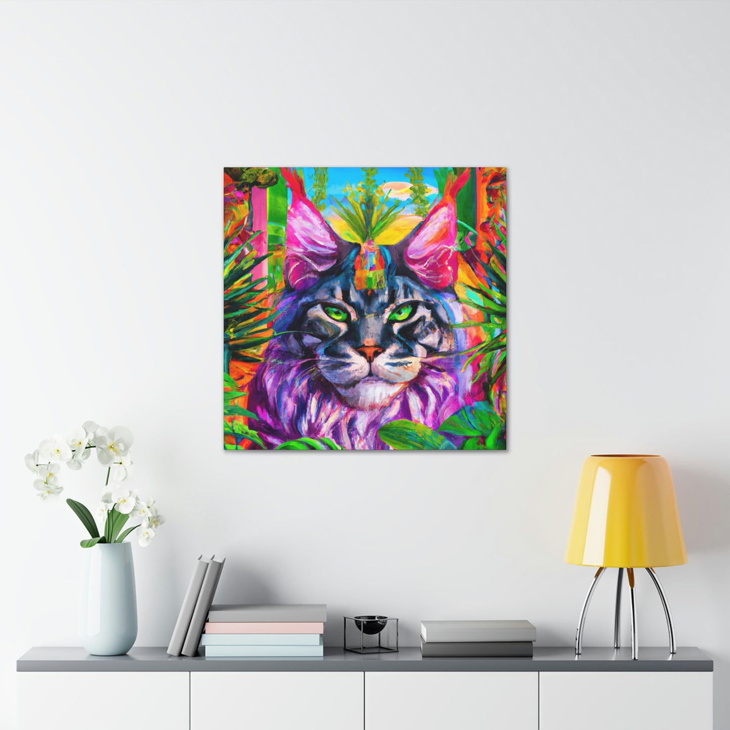 "Cat in Art Deco" - Canvas