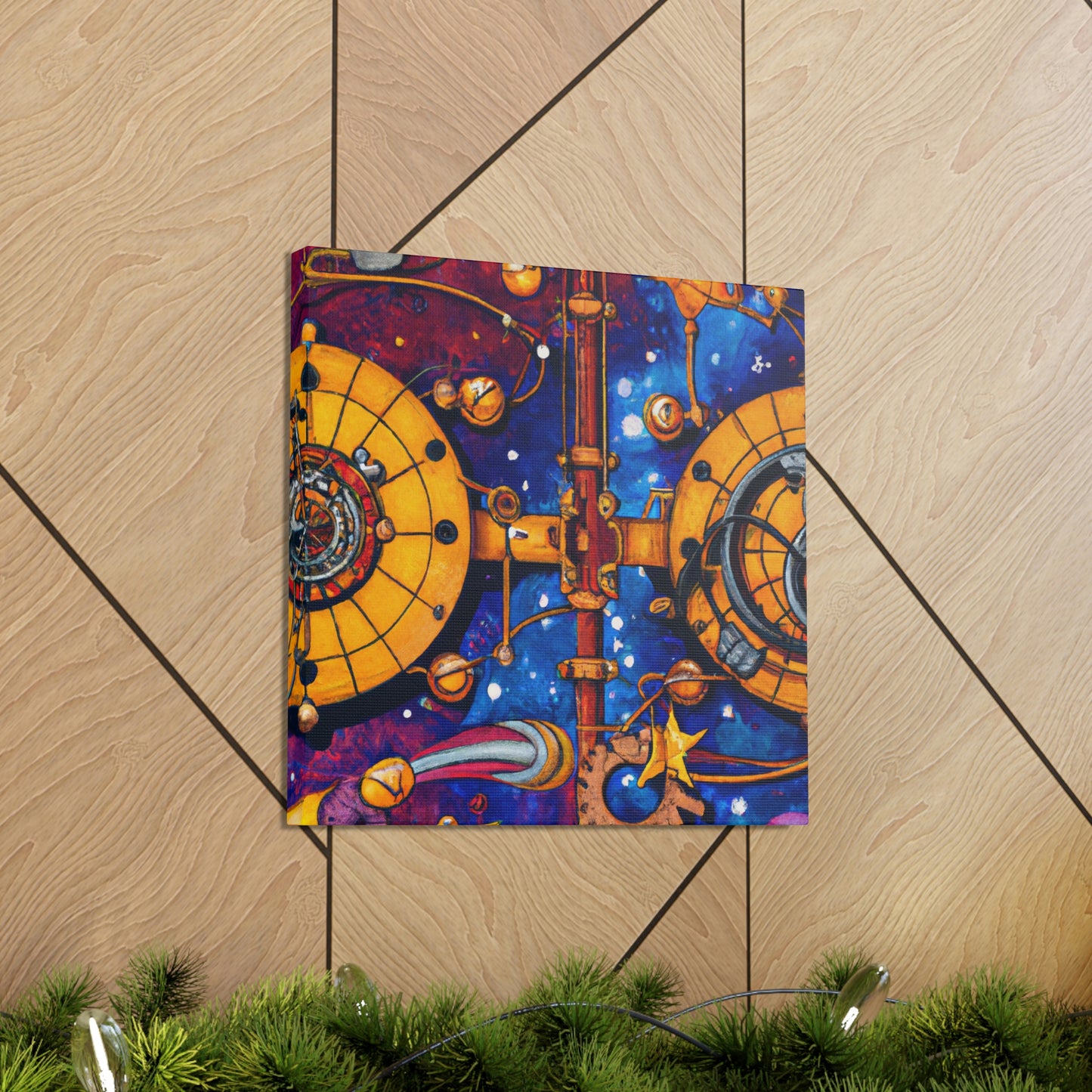 "Starlit Clockwork Skies" - Canvas