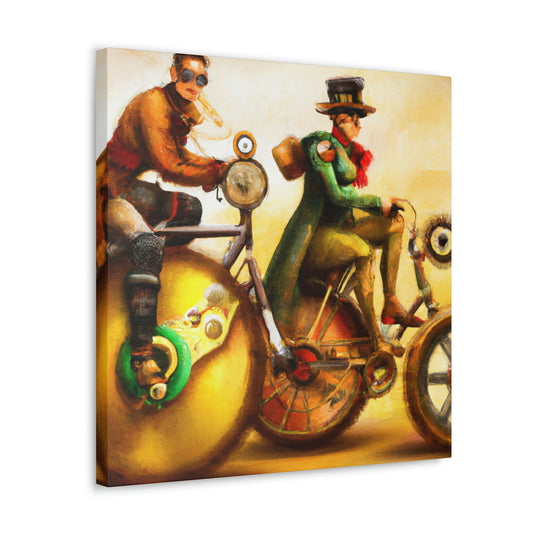 Biking in Steampunkland - Canvas