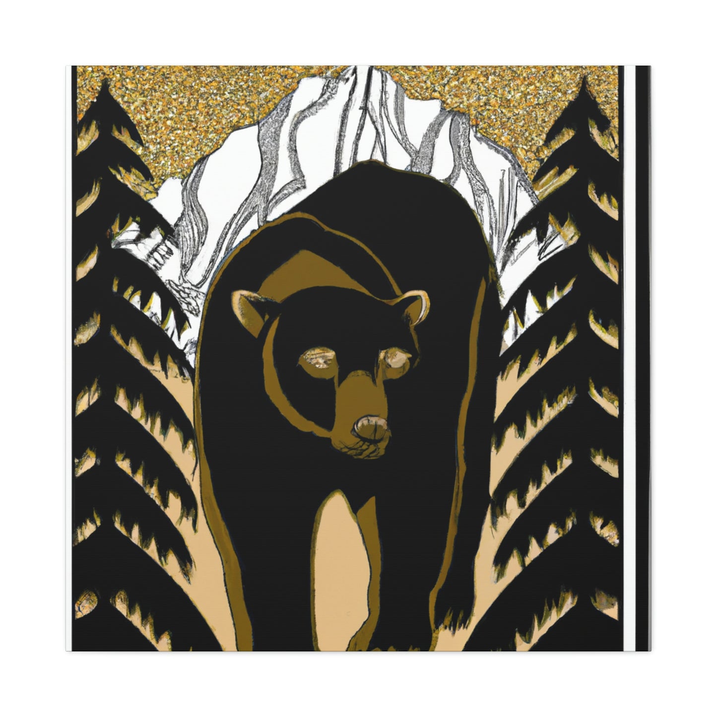 Dancing Art Deco Bear - Canvas