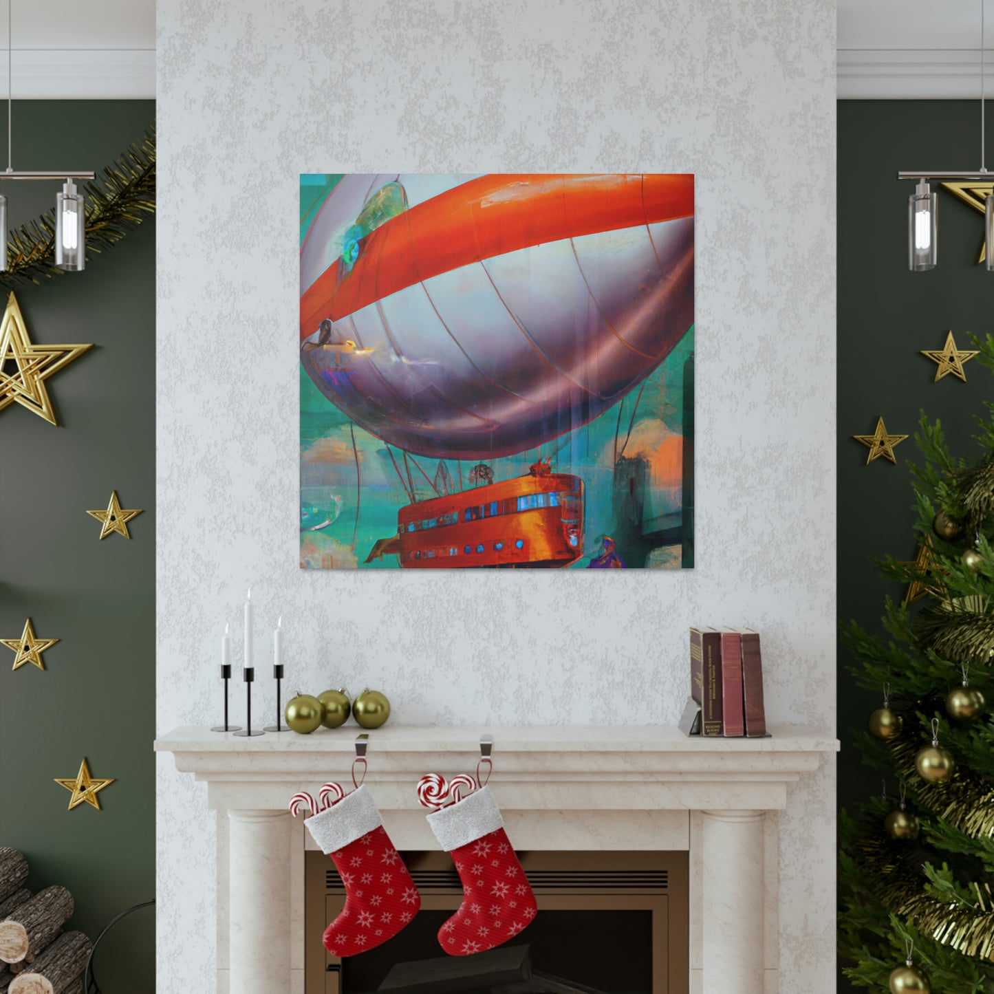 "Blooming Blimp Surrealism" - Canvas