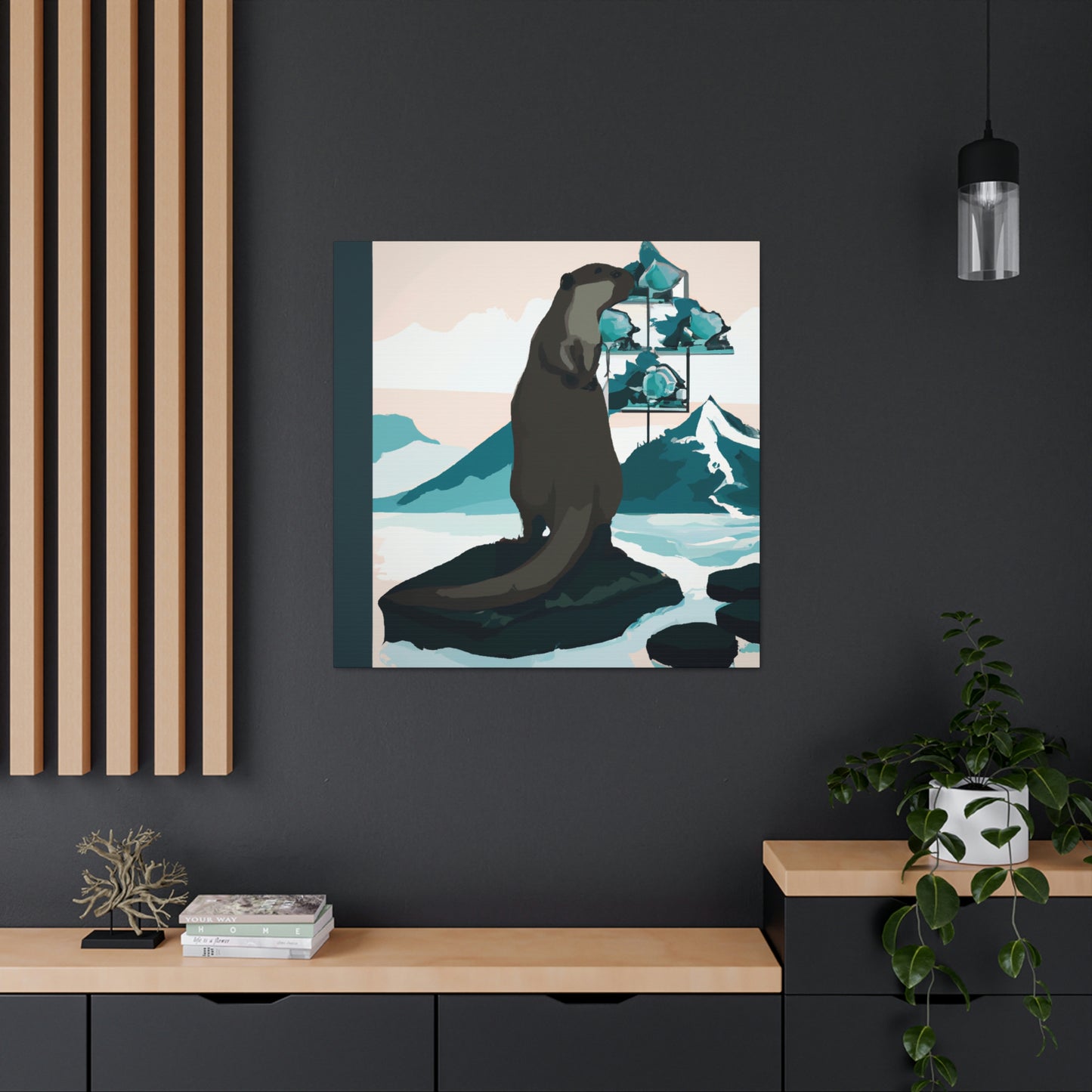 "Otter in Art Deco". - Canvas