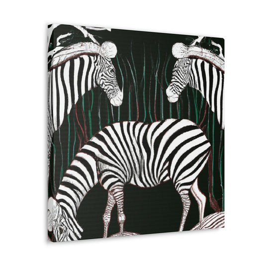 "Zebra in Bloom Artwork" - Canvas