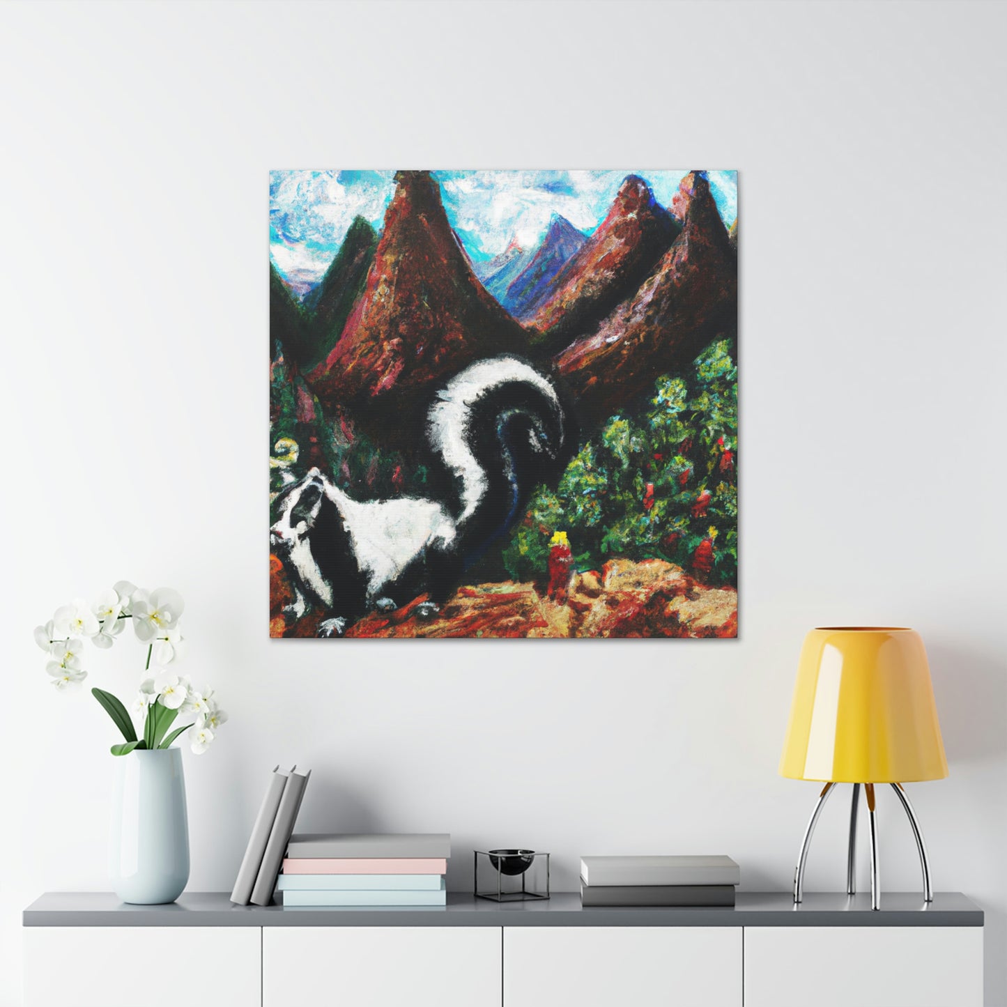 Skunks at Dawn - Canvas