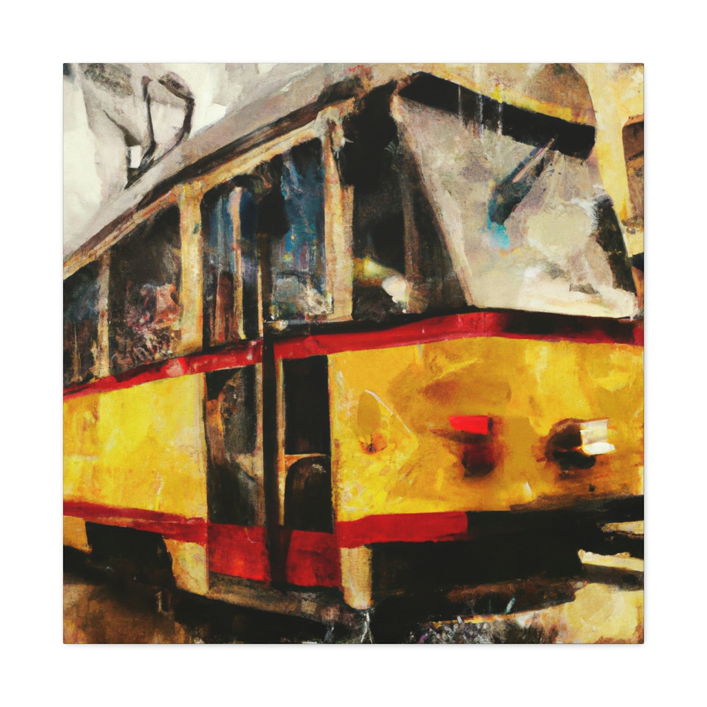 Tram in the Night - Canvas