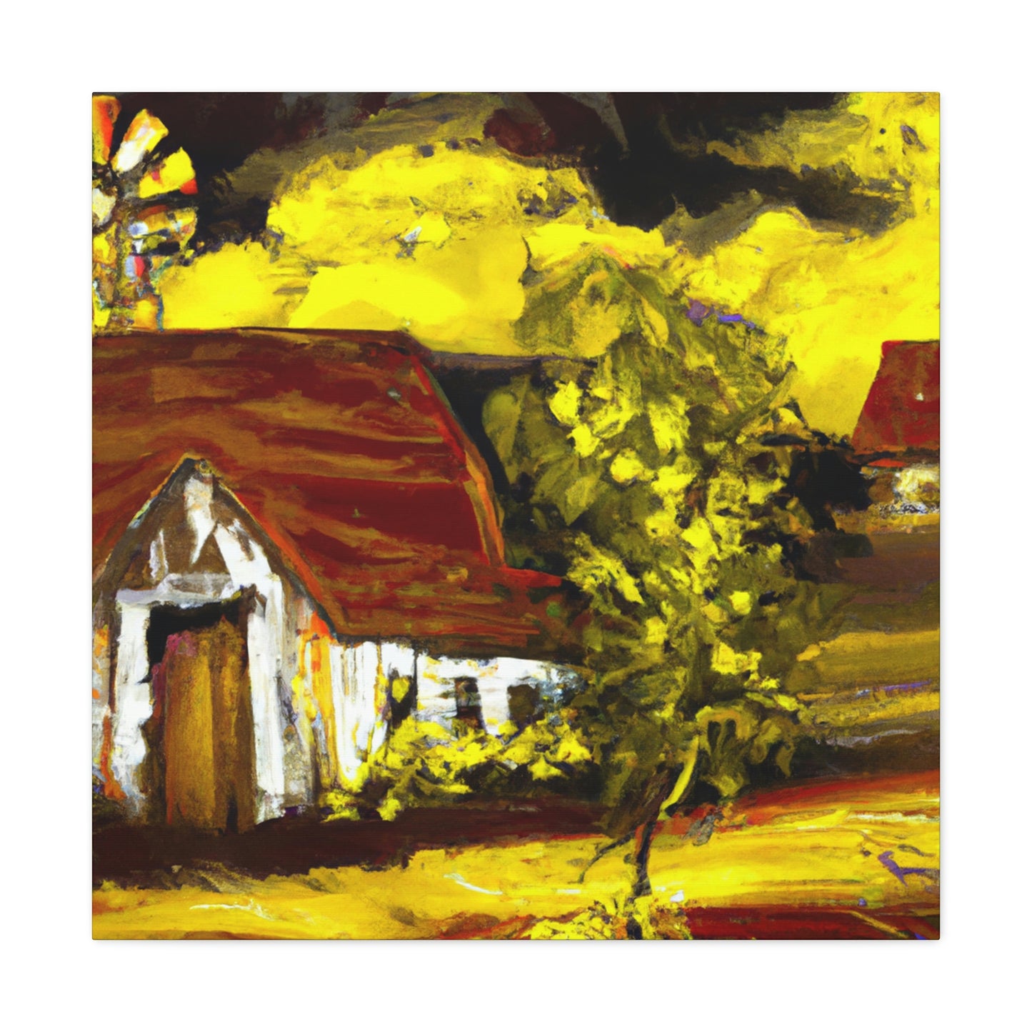 Barn in Expressionism - Canvas