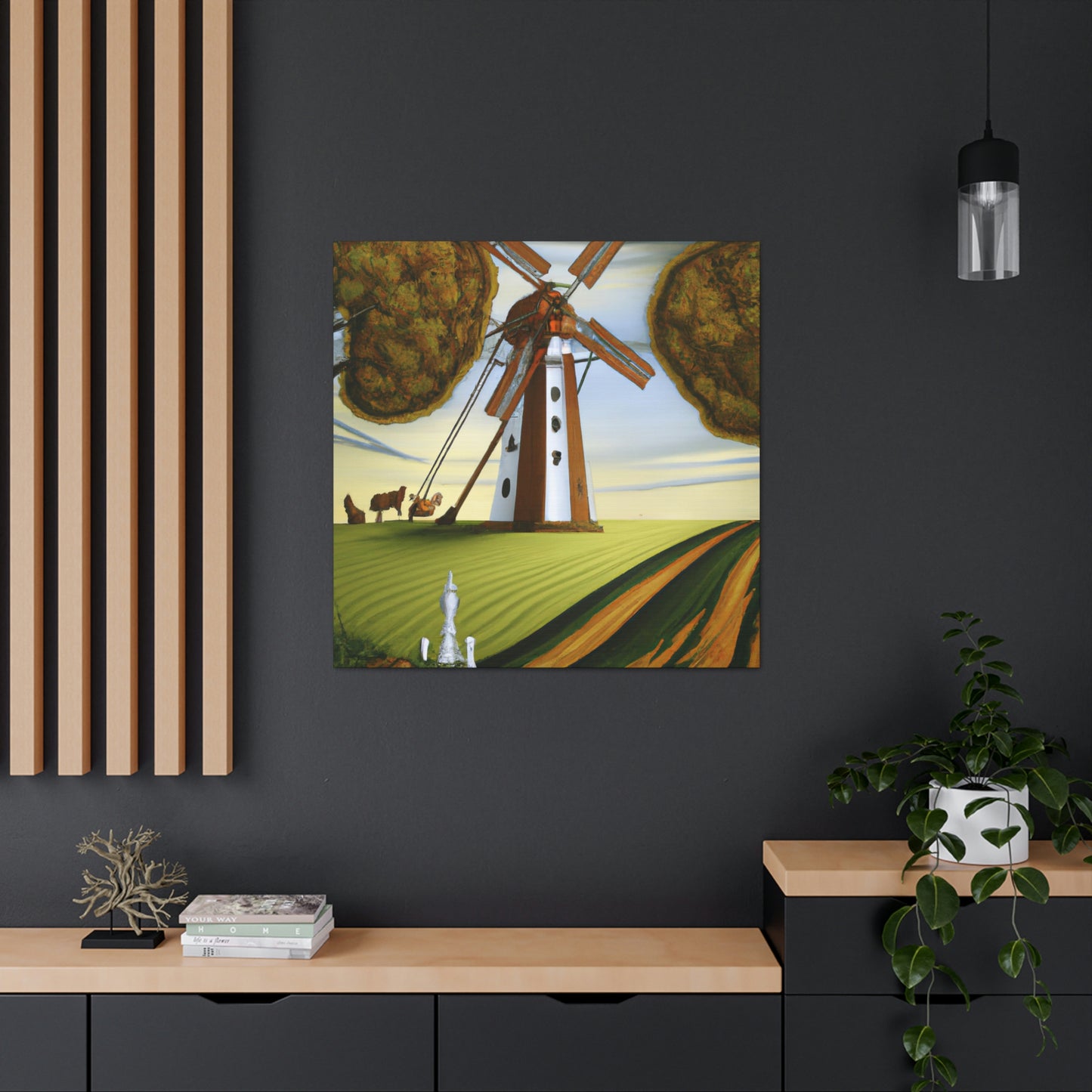 Windmill in Bloomtime - Canvas