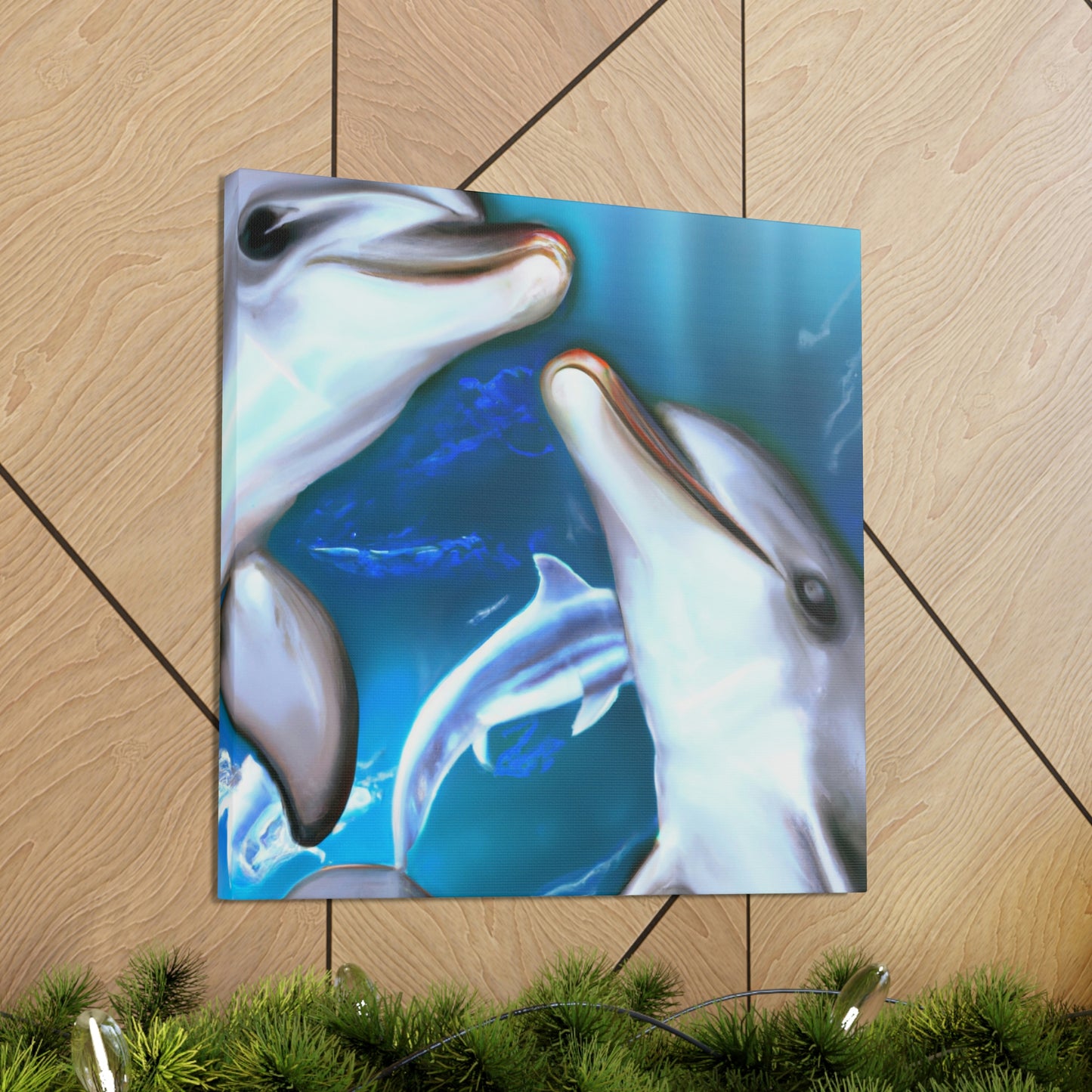 Dolphins on the Shore - Canvas