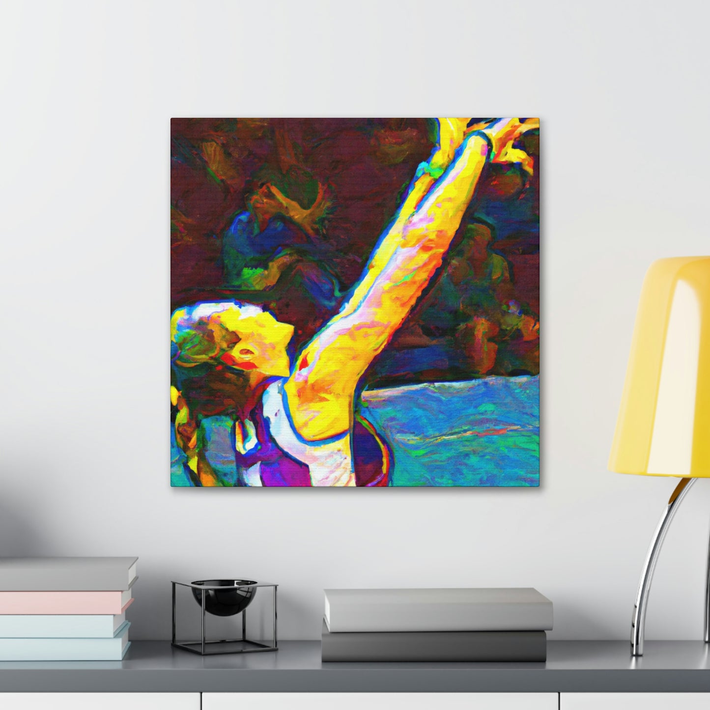 Volleyball in Colorful Motion - Canvas