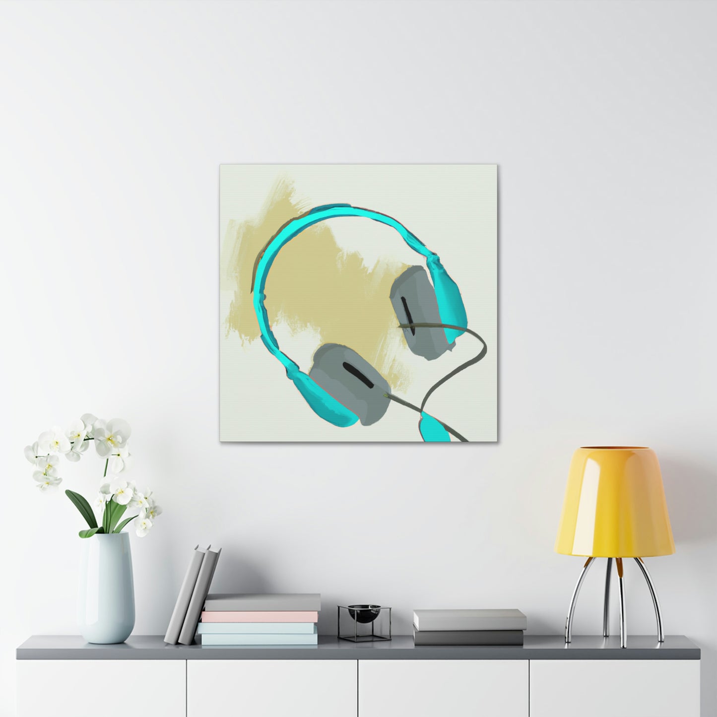 Headphones in Monochrome - Canvas