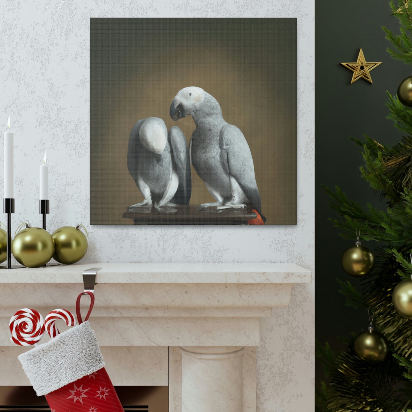 African Greys Sublime. - Canvas