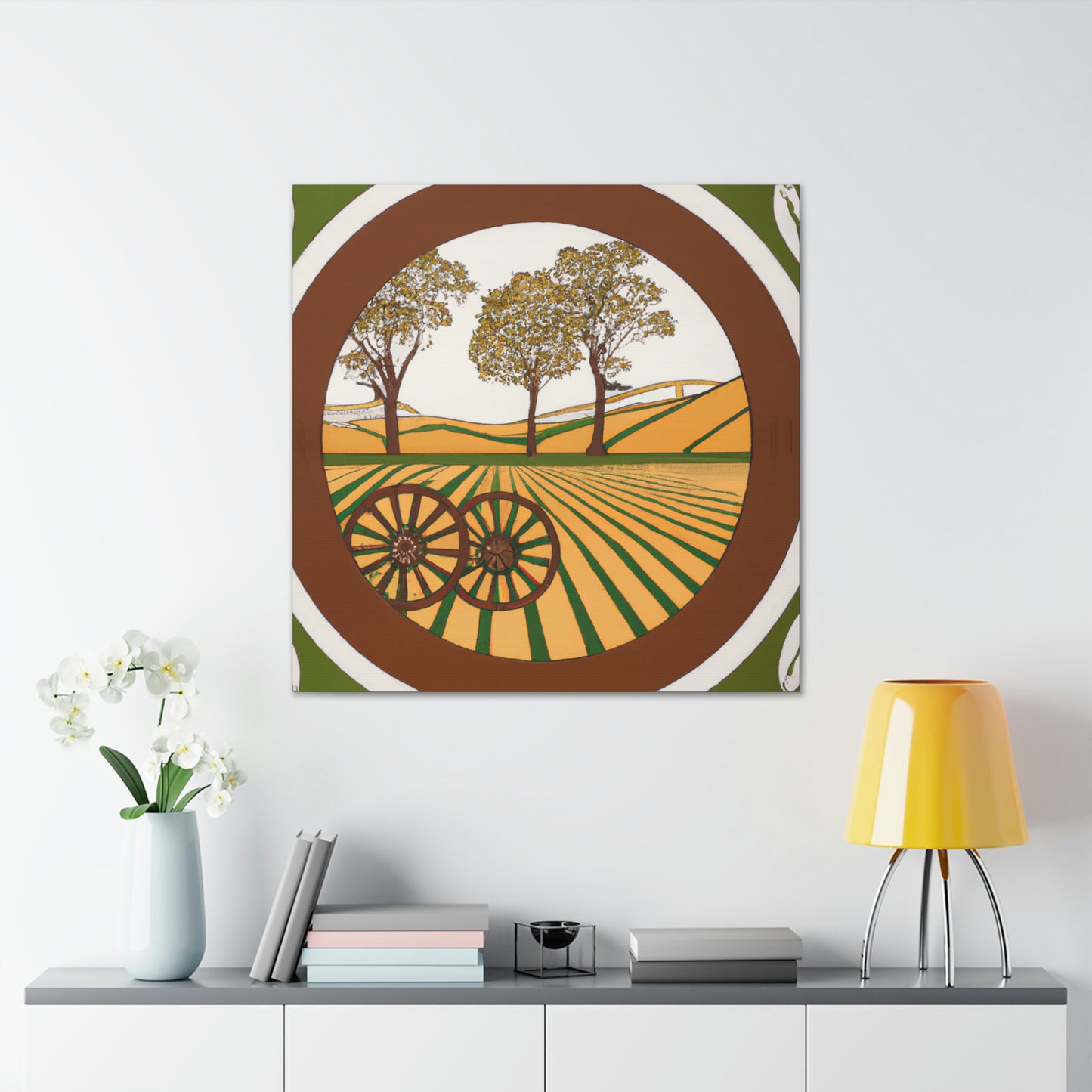 "Wagon Wheel: Deco Shine" - Canvas