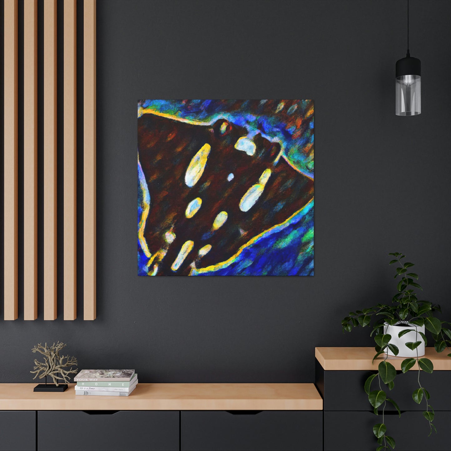 "Majestic Stingray Gliding" - Canvas