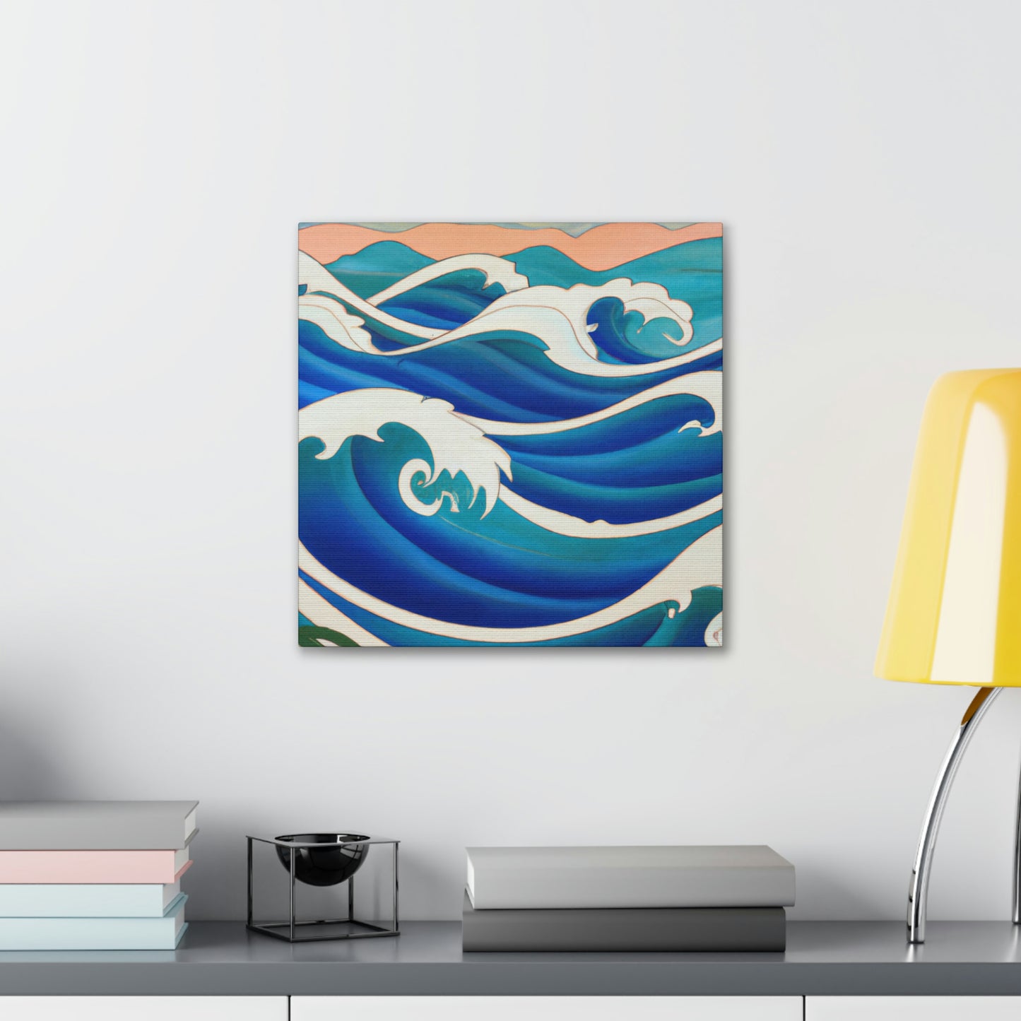 "Glimmering Ocean Fireworks" - Canvas