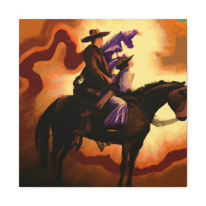 "Cowboy on Horseback Ride" - Canvas