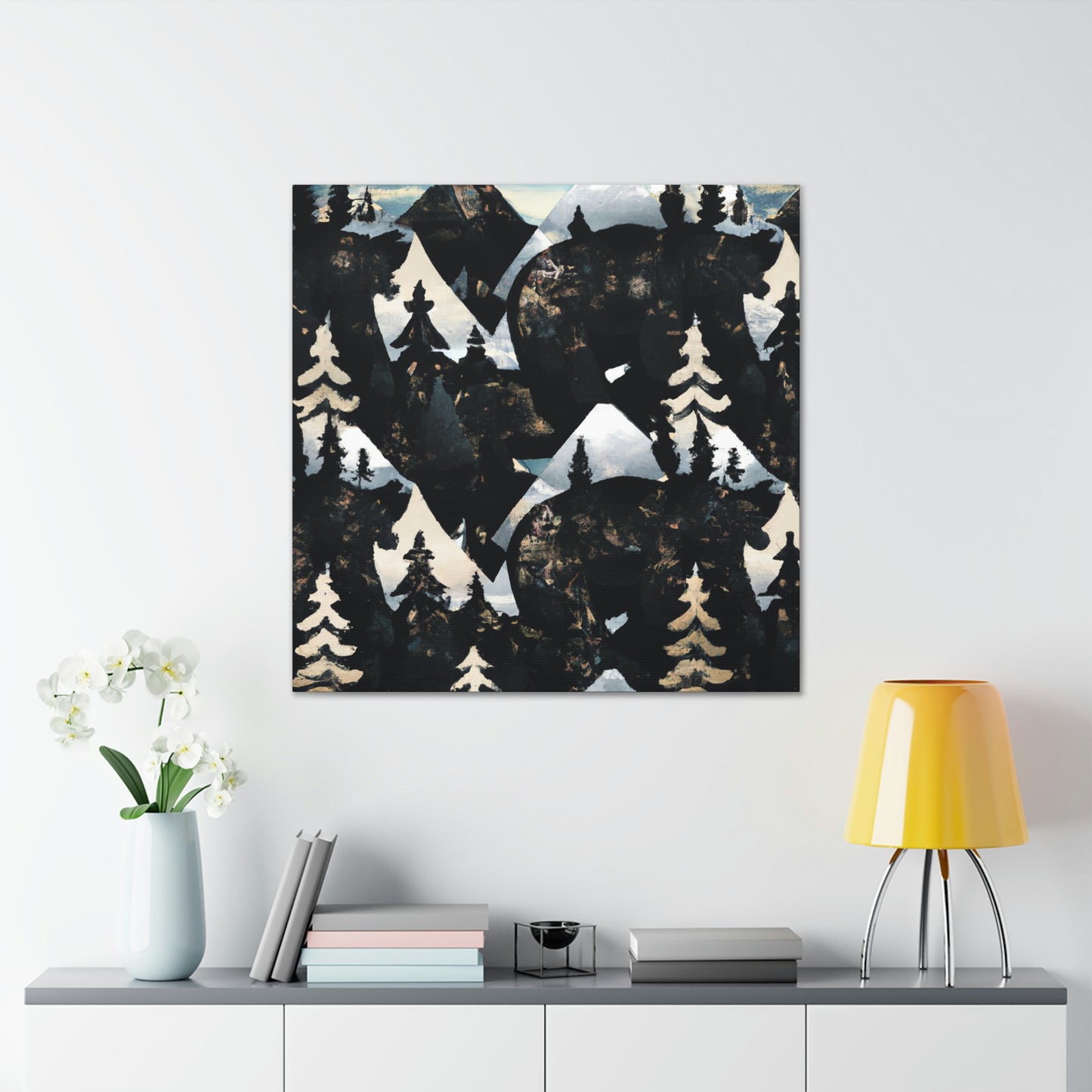 "Black Bear Deco Dream" - Canvas