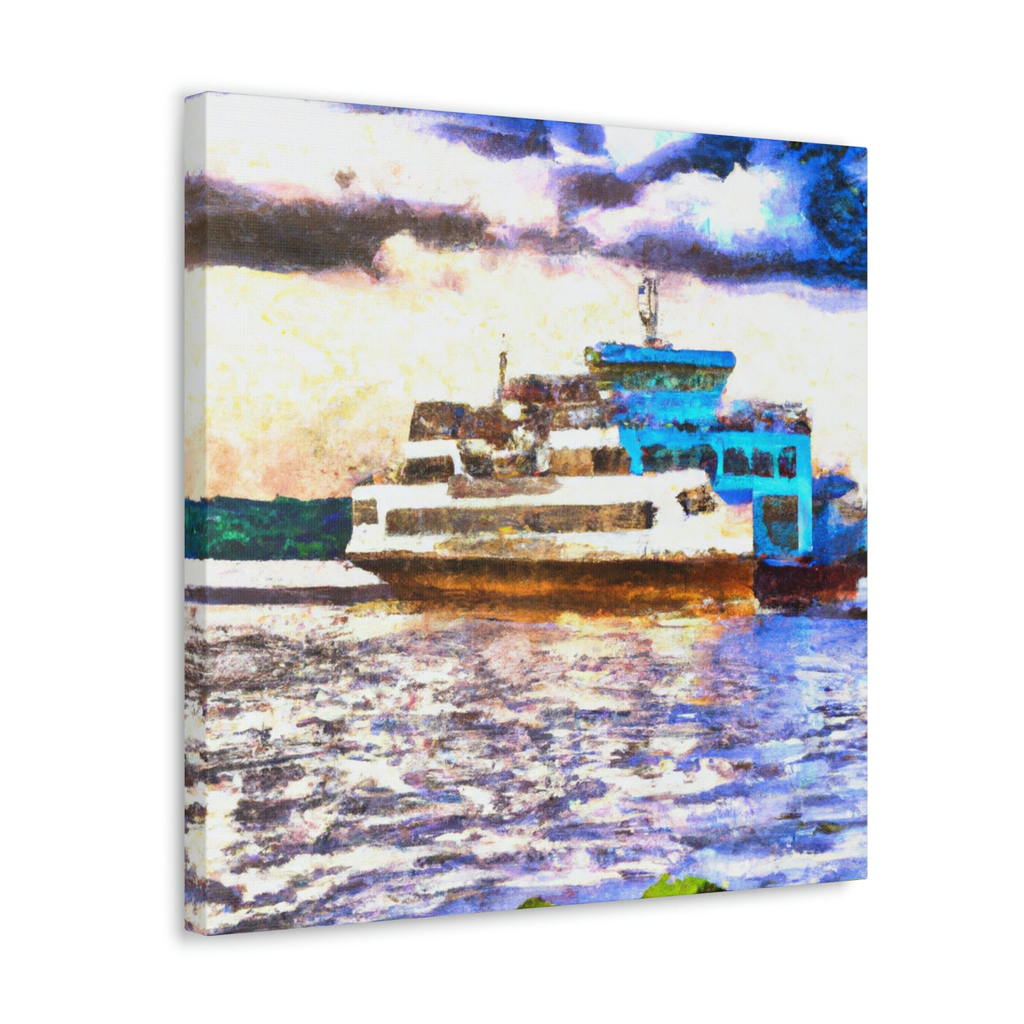 Ferry at Nightfall - Canvas