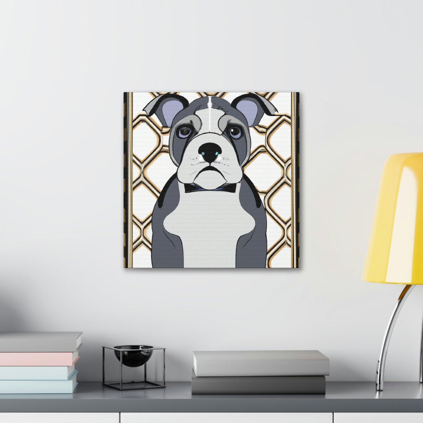 "Bulldog in Deco Style" - Canvas