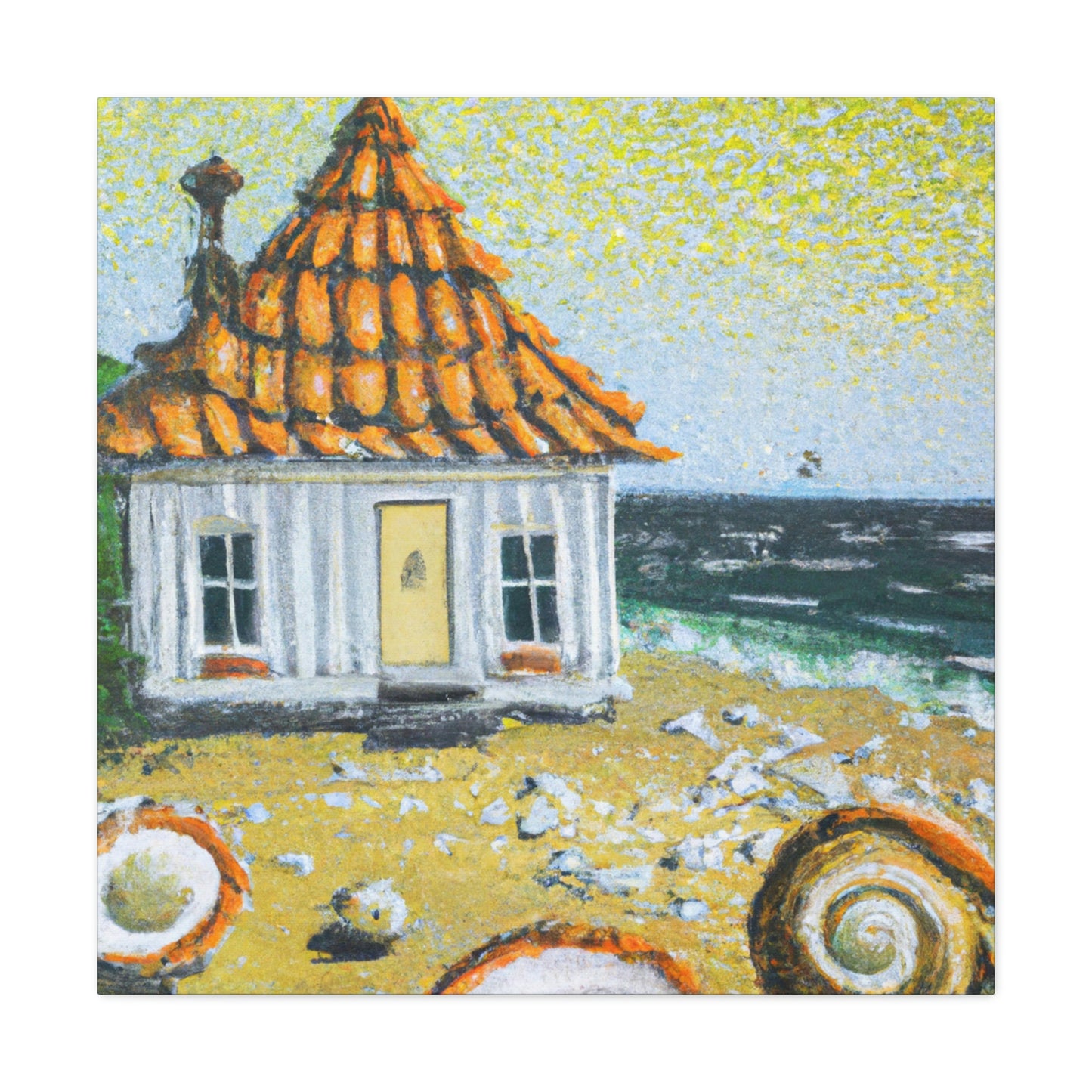 "Beach Hut in Baroque" - Canvas