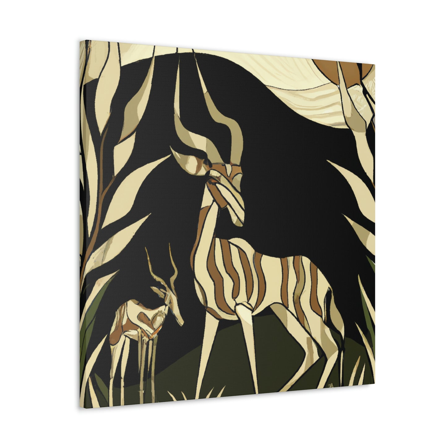 "Gazelle in Art Deco" - Canvas